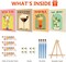 4 Pack Cocktail Paint by Numbers Kit for Adults with Frame and Easel, Framed Paint by Number Kits, Adult's Easy Numbers Painting for Beginners for Home Wall Decor Gift, 8x12 inch